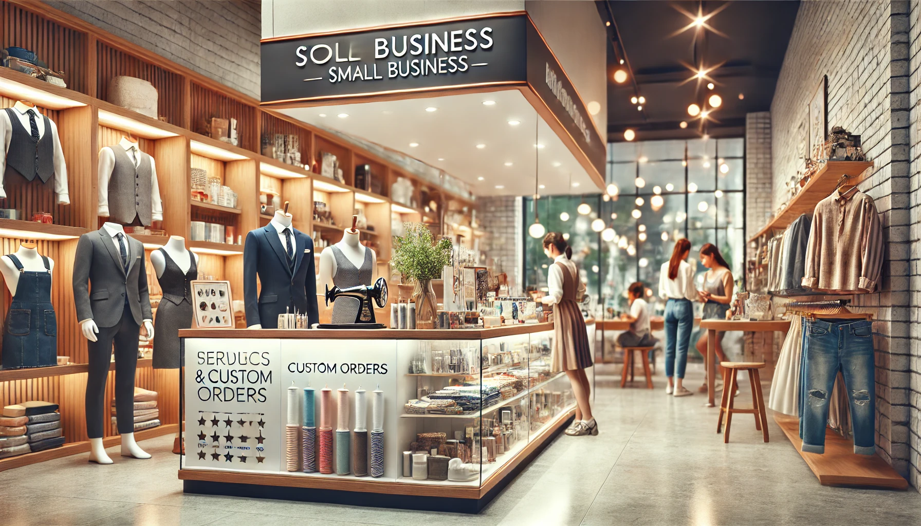 "Small business storefront showing products and services, illustrating how sales and revenue apply in real-world business examples